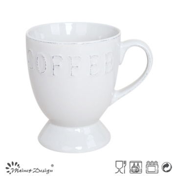 13 oz footed caneca marrom aro de escova e palavras gravadas